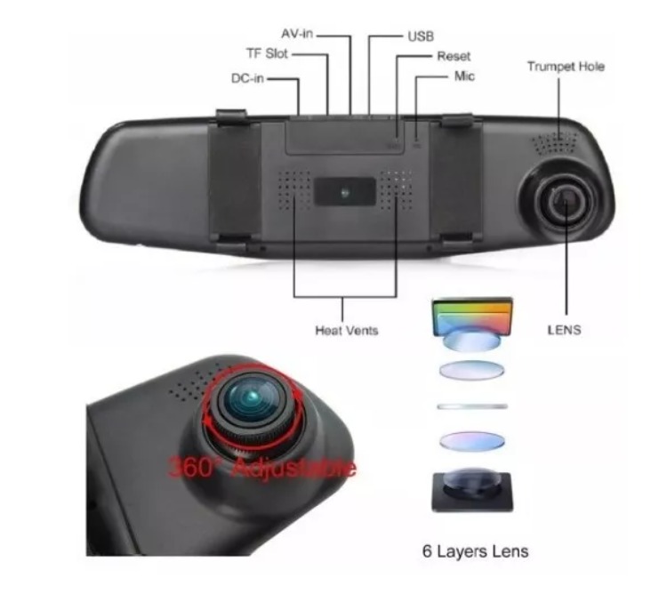 Miniatura 1 de Espejo Retrovisor Doble Cámara